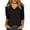 Black, variant on Fulijie Women's T-shirts V-Neck Mid-Long Sleeve Tops Tee Solid Color Blouse