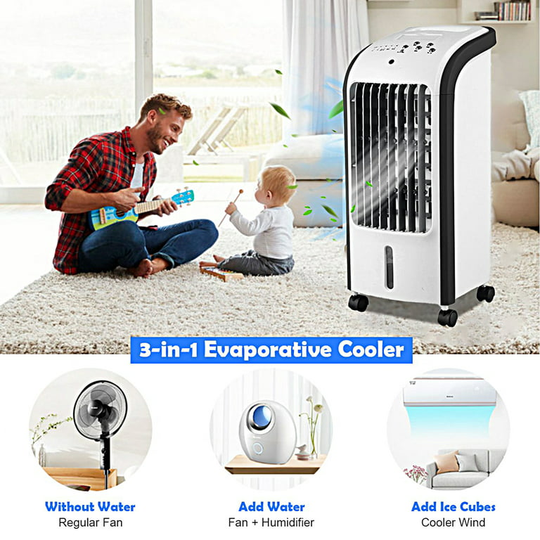Costway Portable Air Cooler Fan & Heater Humidifier with Washable Filter  Remote Control 