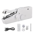 thumbnail image 1 of yeacher Portable Handheld Sewing Machine - Mini Cordless Electric Sewing Kit with 2 Spools, Needle, Threader, Winding Rod & USB Cable, White, 1 of 6
