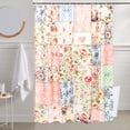 thumbnail image 2 of Tcwhniev Boho Shower Curtain, Vintage Patchwork Floral Waterproof Fabric Bath Curtain with 12 Hooks, 72x72 Inch, 2 of 8
