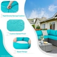 thumbnail image 2 of Walsunny 7 Piece Outdoor Patio Furniture Set, All-Weather PE Rattan Wicker Modular Sectional Conversation Sofa Set with Thick Cushions & Glass Coffee Table for Backyard, Poolside, Garden, Blue, 2 of 8