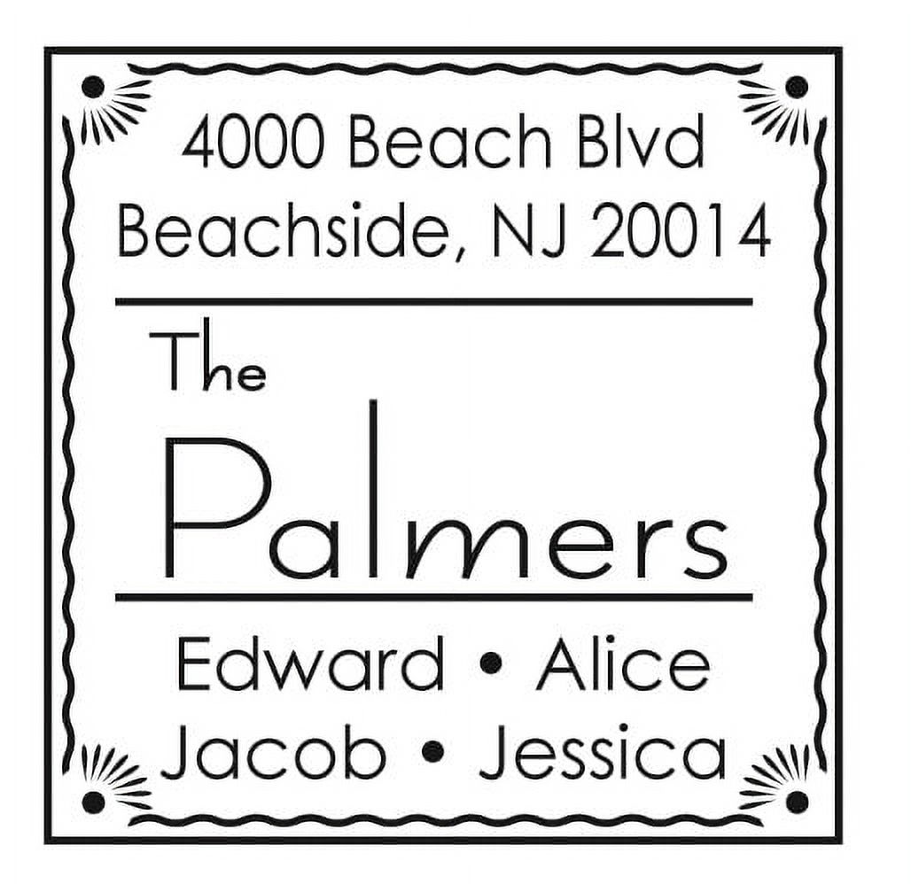 Personalized Square Self Inking Rubber Stamp - The Palmers