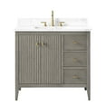 thumbnail image 6 of Vanity Art 36" Double Door Bathroom Vanity with Sink, Freestanding Storage Cabinet with Engineered Marble Top, Flip Down Tray, Drawer, and Shelf, 6 of 6