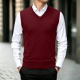 thumbnail image 2 of Maean Men Sweater Vest V Neck Knitted Pullover Sleeveless Sweaters Tops Vests Fall Winter Sweaters, 2 of 7