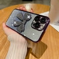 thumbnail image 5 of for iPhone 14 Pro Max Case Bling Glitter Rhinestones Diamond Bow Luxury Clear Cute Sparkly Aesthetic Phone Case with Full Camera Protector Plating Case for iPhone 14 Pro Max Purple, 5 of 7