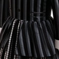 thumbnail image 6 of KAWELL Black Costume for Girls, Academy Uniform Outfits Cosplay with Black Wig, Pleated Skirt Girl's Stripes Suits Sets for Halloween, 6 of 7