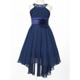 thumbnail image 3 of DPOIS Kids Flower Girl Dress Teens Junior Wedding Bridesmaid High Low Dress Party Pageant Ball Gowns Navy Blue 12, 3 of 7
