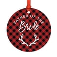 thumbnail image 1 of Family Wedding Metal Christmas Ornament, Father of the Bride, Red Plaid, Includes Ribbon and Gift Bag, 1 of 2