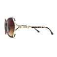 thumbnail image 4 of Lunettes de Soleil de Luxe pour Femmes avec Strass Diva Papillon Designer Écaille Marron, 4 of 4