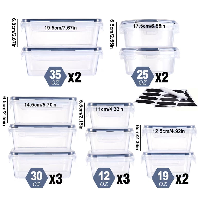 SHIGEER Airtight Food Storage Container Set, 24-Piece, Plastic