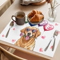 thumbnail image 3 of Valentine's Day Dog Placemats Set of 4, Love Golden Retriever Red Love Heart Rose Non-Slip Place Mats Washable Table Mats for Kitchen Dining Table Decorations Indoor/Outdoor, 3 of 9