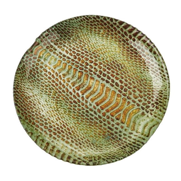 Snakeskin 6.5 in. Turquoise Gold Plate - Set of 4