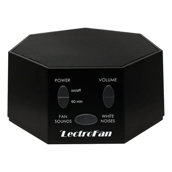 Adaptive Sound Technologies LectroFan Classic White Noise Machine - Global Power Edition with Adaptors for US, UK & EU - 20 Non-Looping Fan & White Noise Variations - Black