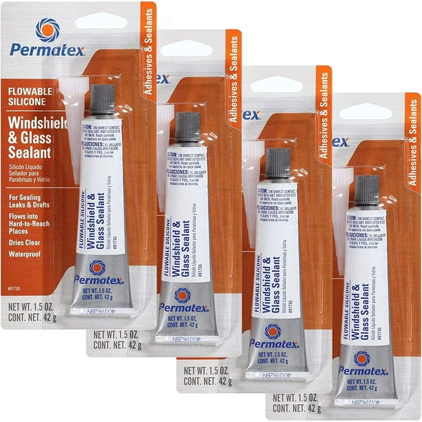 Permatex 81730 Flowable Silicone Windshield and Glass Sealer, 1.5 oz