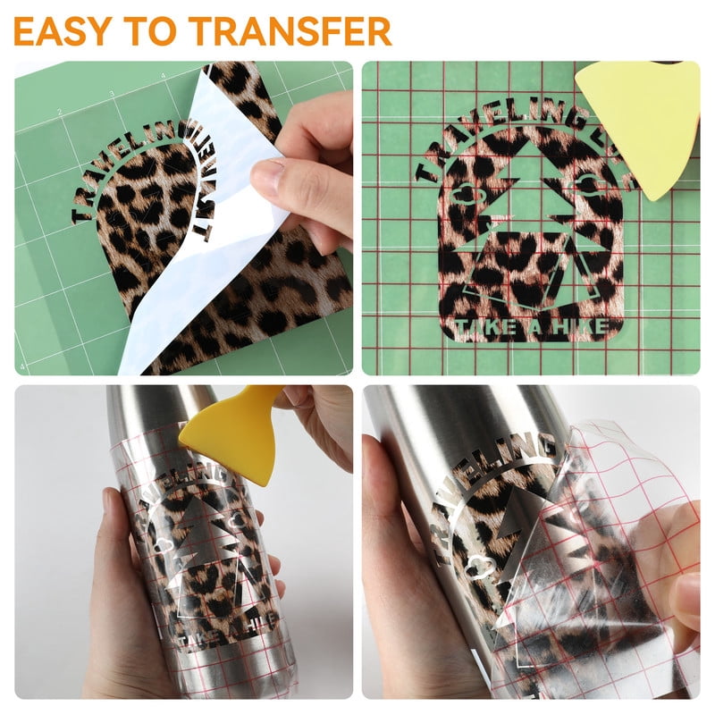 HTVRONT Permanent Vinyl Pattern-12" x 6ft Adhesive Vinyl Roll for Cutting Machine, Signs, Scrapbooking, Craft, Die Cutters-Leopard