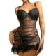 thumbnail image 1 of Gibobby Lencería de encaje Día de San Valentín para mujer Camisón transparente de malla transparente con escote en V profundo para mujer(Negro, CH), 1 of 4