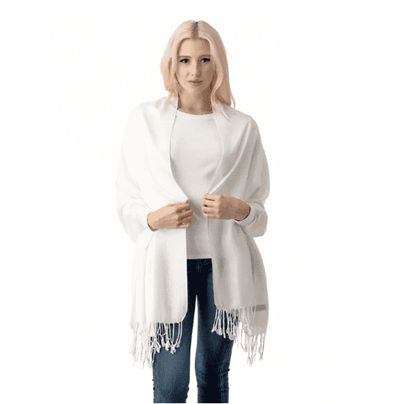 Luxurious Pashmina Shawl in Ivory - Soft and Elegant