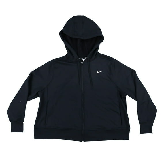 Nike Women's Plus Size Hooded Sweatshirt Active Sportswear Pocket Logo Black New