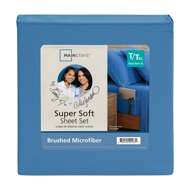 Mainstays 3-Piece Blue Eyes Microfiber Bed Sheet Set, Twin-XL