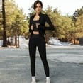 thumbnail image 2 of High Waist Full Length Leggings with Ribbed Waistband - X Large, Black, 2 of 6