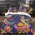 thumbnail image 3 of LAICAIW Ensemble de Lit Boho 3 Pcs, Housse de Couette à Thème Oiseaux Colorés, Format Grand Lit, 3 of 7