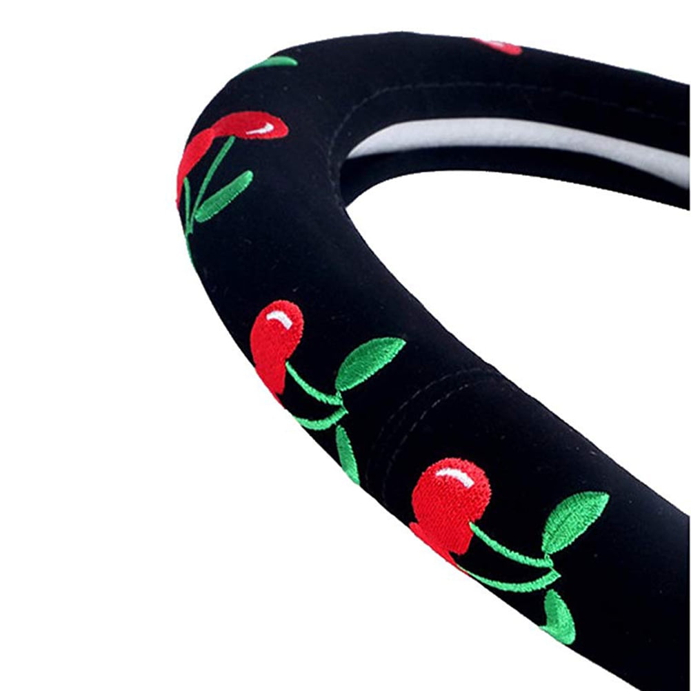 Automotive Women Embroidery Car Steering Wheel Cover Cherry