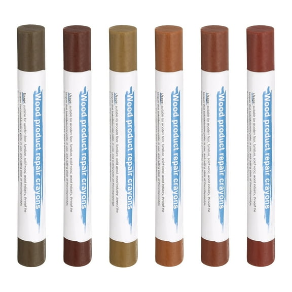 Uxcell 6pcs Furniture Repair Kit Wooden Touch Up Markers Wax Fill Sticks for Remove Scratches Scuffs