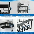 thumbnail image 3 of Shower Caddy Adhesive 2/4 Pack, Shower Shelves For Inside Shower With Hooks, 40lbs Max-Load,No Drilling & Rustproof,  Large Capacity Shower Organizers And Storage, 3 of 6