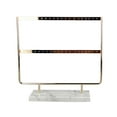 thumbnail image 2 of lionlar Marble Base Jewelry Rack Metal Earring Display Stand 2 Tier White Base, 2 of 9