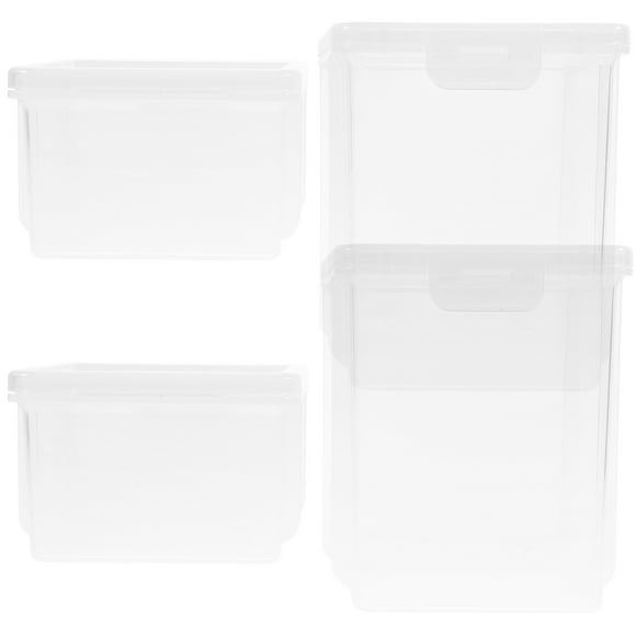 4pcs Caja de plástico transparente Apriet Temporada Jarra de almacenamiento de granos multifuncionales Organizador de cereales