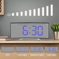 thumbnail image 4 of REGALWOVEN LED Mirror Alarm Clock for Bedroom, Alarm Clocks with Big Numbers Display, Temperature, Snooze for Deep Sleepers White, 4 of 6