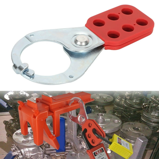 Lock Out Tag Out Hasp, Red And Silver Hasp Steel 6 Holes For Chemical Plant Automobile Manufacturing