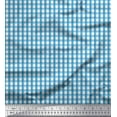 thumbnail image 1 of Soimoi Georgette Viscose Fabric Window Pane Check Printed Fabric 1 Yard 42 Inch Wide, 1 of 3
