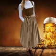 thumbnail image 2 of Women'S Bavarian Oktoberfest Dirndl Dress With Apron Costume German Outfit Velvet Dress Lace-Up, 2 of 7