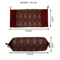 thumbnail image 2 of Stylo Culture Indian Polydupion Cylindrical Yoga Bolster Pillow Cover Maroon Brocade Jacquard Damask Large Sofa Round Cylinder Cushion Cover (1 Pc) | 30x15 Inches (76x38 cm), 2 of 3