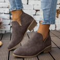 thumbnail image 2 of Willtoo Suede Ankle Boots for Women Low Heel Non Slip Low Chunky Booties Fall Winter Walking Outdoor Short Boots with Zipper Coffee, 2 of 6