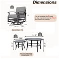 thumbnail image 5 of Gotland 6 Piece Patio Set, Aluminum Outdoor Swivel Chairs Set with Round Table 5.1’’ High-Resilience Seat Cushions 29.5" Deep Seating, Metal Patio Furniture Set Patio Conversation Sets, Gray, 5 of 7