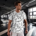 thumbnail image 3 of Wukai Lavender Flowers Print Men's Short-Sleeved Mesh T-Shirt,Quick-Dry Short Sleeve Workout T-Shirt-Large, 3 of 8