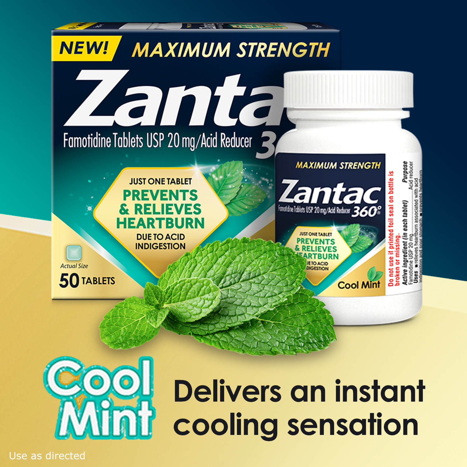Buy Zantac 360 Maximum Strength, Cool Mint, 20mg Tablets, 50 Ct Online at Lowest Price in Ubuy