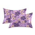 thumbnail image 2 of Purple Flower Pattern Pillowcase King Size 40''x20'' Satin Double-Sided Print Soft Wrinkle Resistant, 2 of 9