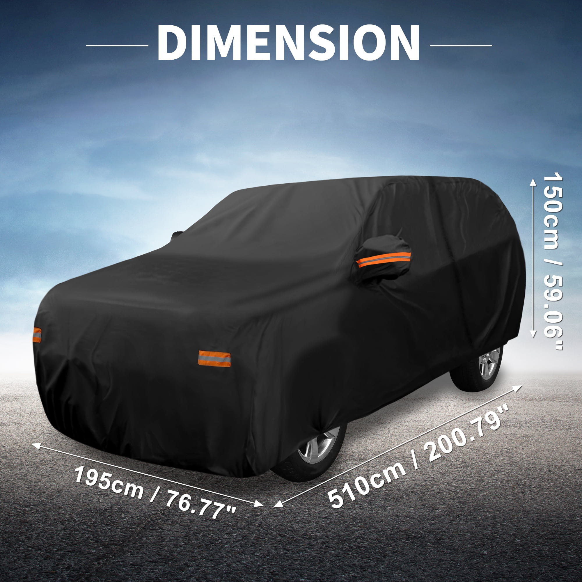 Unique Bargains Aluminum Car Cover for Toyota Grand Highlander 200.79"x76.77"x59.06"