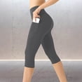 thumbnail image 5 of Capri Leggings for Women High Waisted Yoga Capris Pants with Pockets Tummy Control Athletic Workout Trousers, 5 of 6