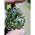 thumbnail image 2 of Moldavite Crystal 14K Gold Plated Necklace,Czech Meteorite Tektite Crystal Birthstone Necklace,Irregular Shape, 2 of 6