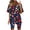 #0303-Black, variant on Pounoo Women's 2 Piece Outfits Knit Sets Independence Day Style Lightweight Breathable V Neck Short Sleeve Star Print Top And Biker Shorts Gift