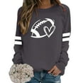 thumbnail image 2 of zaveiop Women Sports Shirt Football Graphic Long Sleeve Sweatshirt Football Print Pullover Hoodies (Grey, L), 2 of 4
