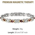 thumbnail image 5 of Wollet Jewelry 7.8 inches Red Crystal Magnetic Stainless Steel Bracelet for Women Bracelet, 5 of 7