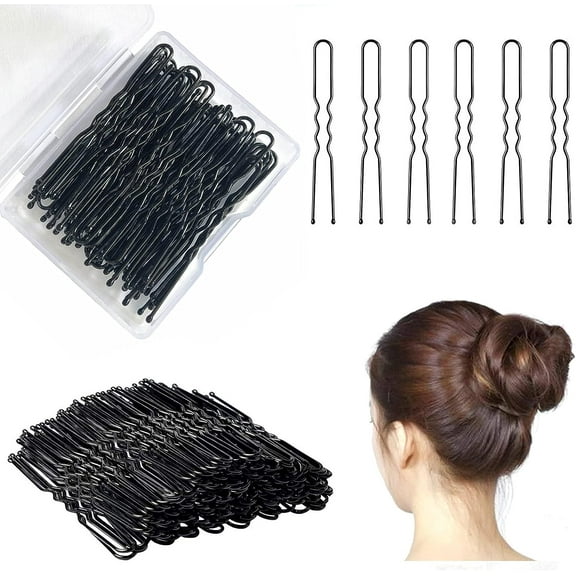 50 Pcs Hair Pins Hairpins Secure Hold Bobby Pins Hair Clips for Women with Box (5cm/2.2inch) U Shaped Hair Clips Wedding Bridal Jewelry Black Hair Pins Hair Pin