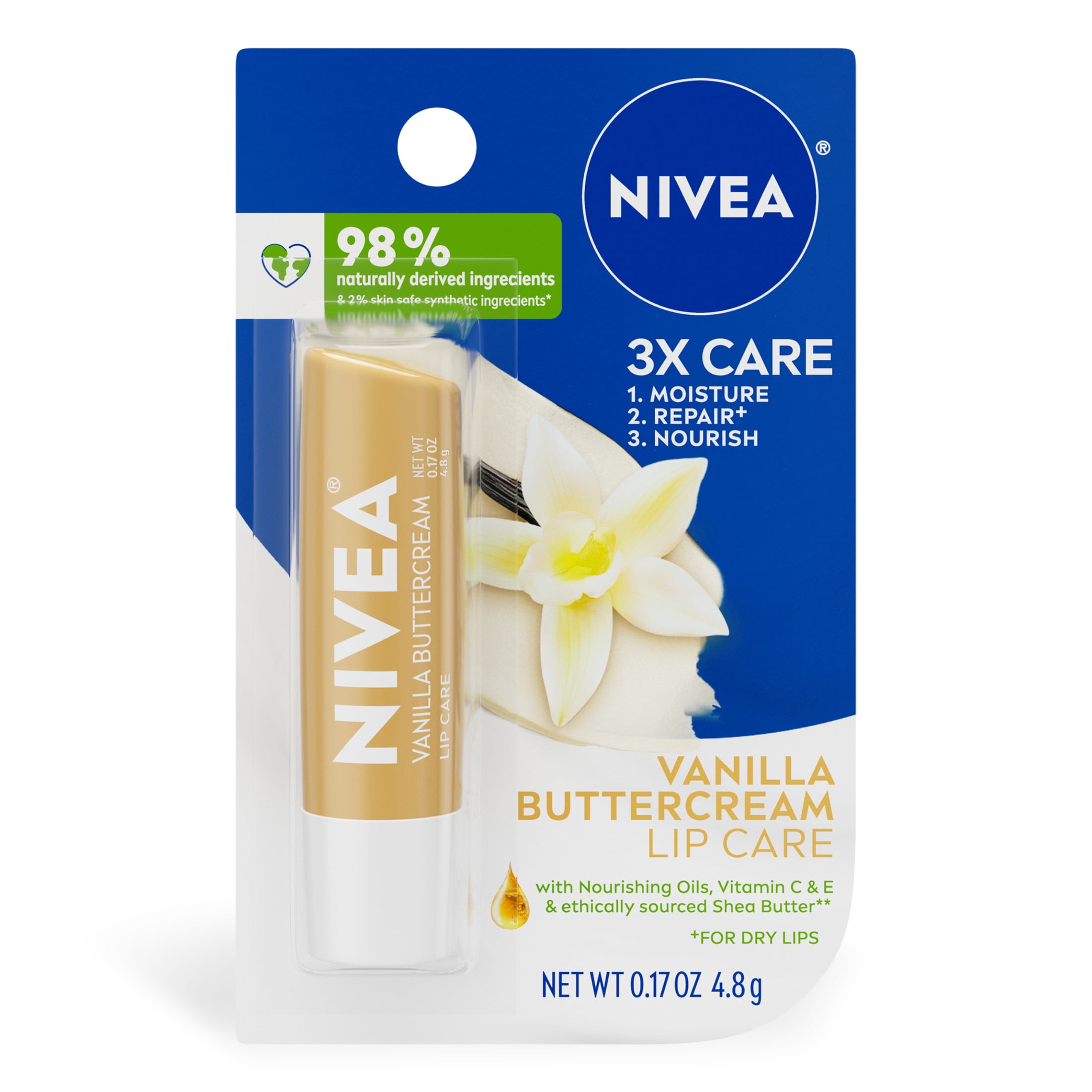 NIVEA, Lip Moisturizer, 0.17 oz, Sheabutter Beeswax Nourishing
