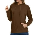 thumbnail image 2 of ZyeKqe Hoodies for Women Long Sleeve Shirts Drawstring Hooded Sweatshirts Lightweight Pullover Top with Pockets, 2 of 6