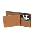 thumbnail image 6 of Compatible With Samsung Galaxy S23 Ultra Magnetic Detachable Wallet Case,PU Leather Back Flip Kickstand,[Compatible With Magsafe],With Card Slots,Shockproof Rugged Phone Case Cover,Brown, 6 of 13